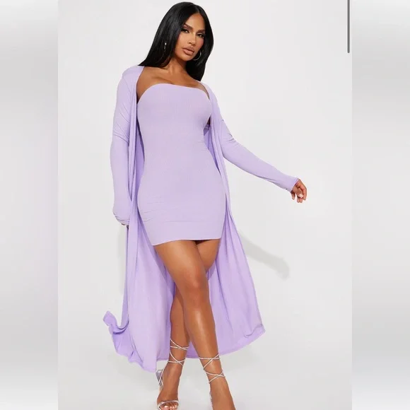 Fashion Nova Purple Strapless Bodycon Mini Dress Night Out - Picture 1 of 6